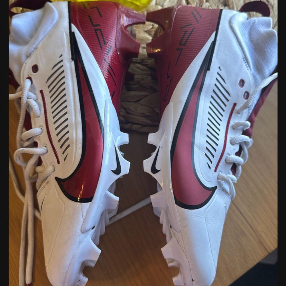 Nike Red and White Football Cleats
